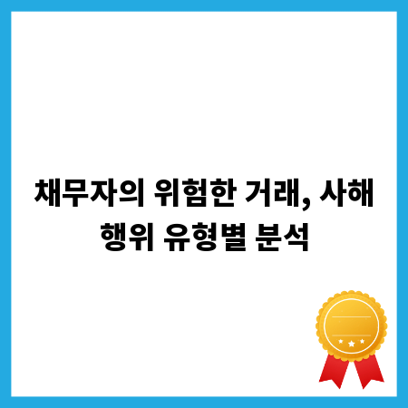 채무자의 위험한 거래, 사해행위 유형별 분석