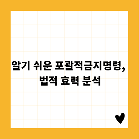 알기 쉬운 포괄적금지명령, 법적 효력 분석