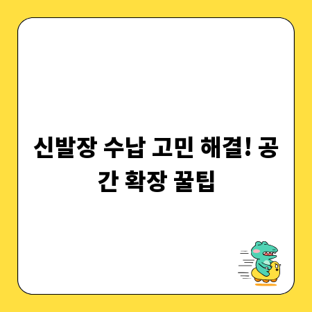 신발장 수납 고민 해결! 공간 확장 꿀팁