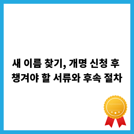 새 이름 찾기, 개명 신청 후 챙겨야 할 서류와 후속 절차