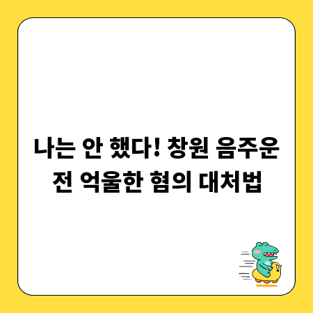 나는 안 했다! 창원 음주운전 억울한 혐의 대처법
