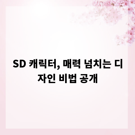 SD 캐릭터, 매력 넘치는 디자인 비법 공개