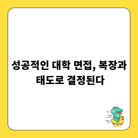 성공적인 대학 면접, 복장과 태도로 결정된다