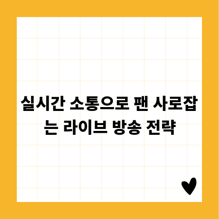 실시간 소통으로 팬 사로잡는 라이브 방송 전략