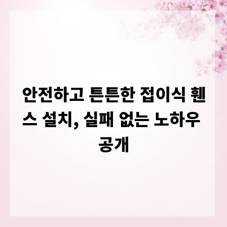 안전하고 튼튼한 접이식 휀스 설치, 실패 없는 노하우 공개