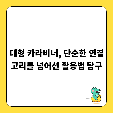 대형 카라비너, 단순한 연결고리를 넘어선 활용법 탐구