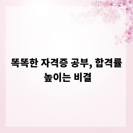 똑똑한 자격증 공부, 합격률 높이는 비결
