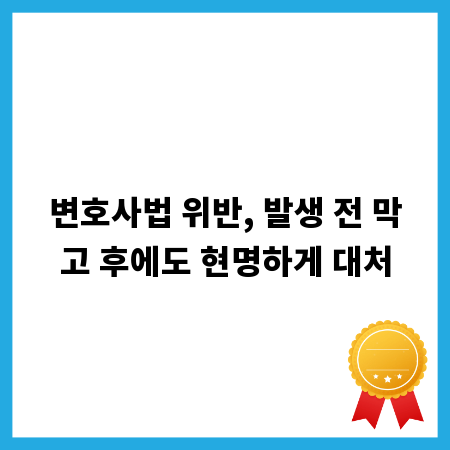 변호사법 위반, 발생 전 막고 후에도 현명하게 대처