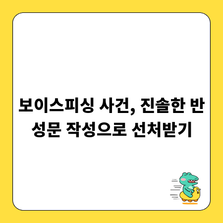 보이스피싱 사건, 진솔한 반성문 작성으로 선처받기