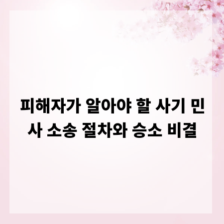 피해자가 알아야 할 사기 민사 소송 절차와 승소 비결