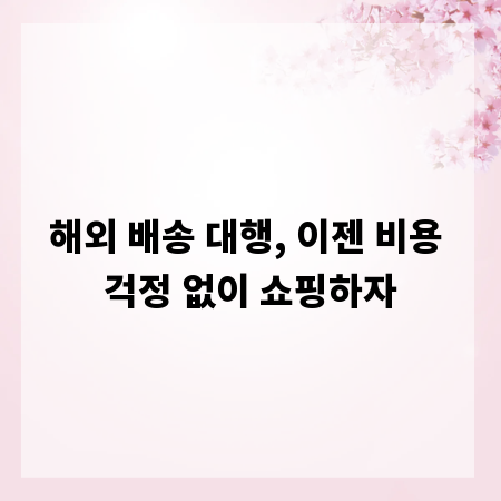해외 배송 대행, 이젠 비용 걱정 없이 쇼핑하자