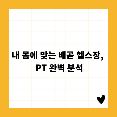 내 몸에 맞는 배곧 헬스장, PT 완벽 분석