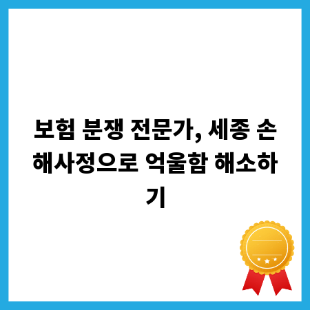보험 분쟁 전문가, 세종 손해사정으로 억울함 해소하기