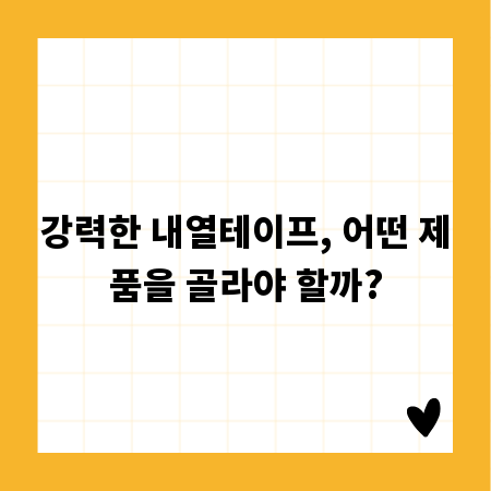 강력한 내열테이프, 어떤 제품을 골라야 할까?