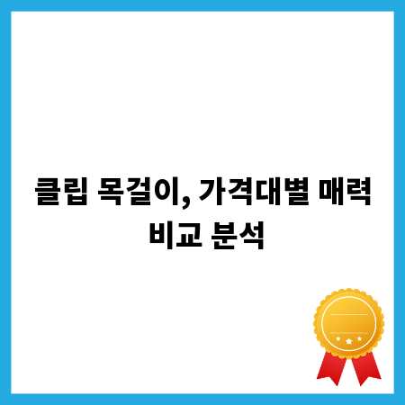 클립 목걸이, 가격대별 매력 비교 분석