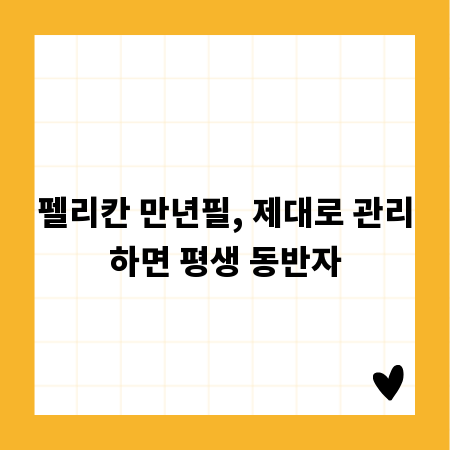 펠리칸 만년필, 제대로 관리하면 평생 동반자