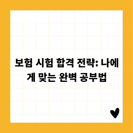 보험 시험 합격 전략: 나에게 맞는 완벽 공부법