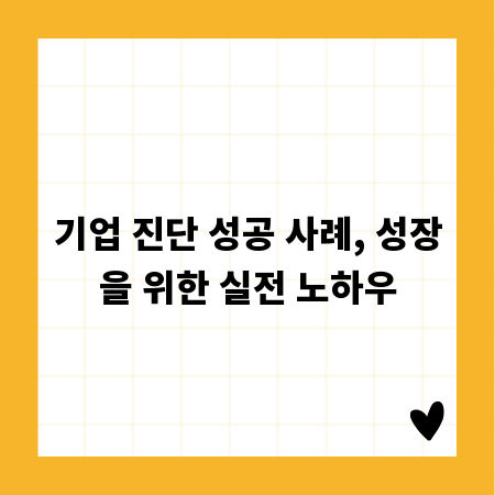 기업 진단 성공 사례, 성장을 위한 실전 노하우