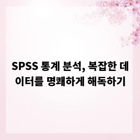 SPSS 통계 분석, 복잡한 데이터를 명쾌하게 해독하기