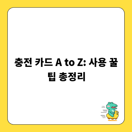 충전 카드 A to Z: 사용 꿀팁 총정리