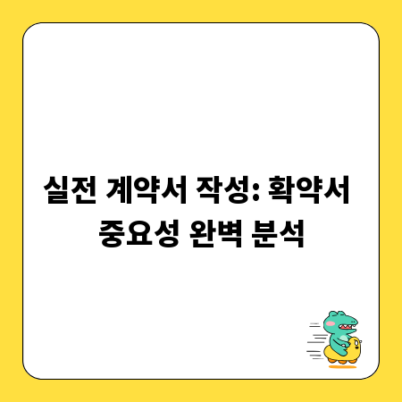 실전 계약서 작성: 확약서 중요성 완벽 분석