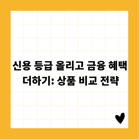 신용 등급 올리고 금융 혜택 더하기: 상품 비교 전략