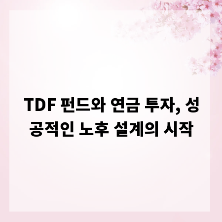 TDF 펀드와 연금 투자, 성공적인 노후 설계의 시작