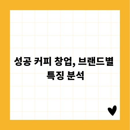 성공 커피 창업, 브랜드별 특징 분석