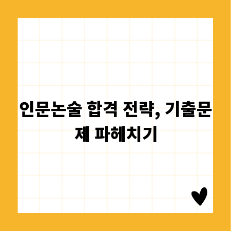 인문논술 합격 전략, 기출문제 파헤치기