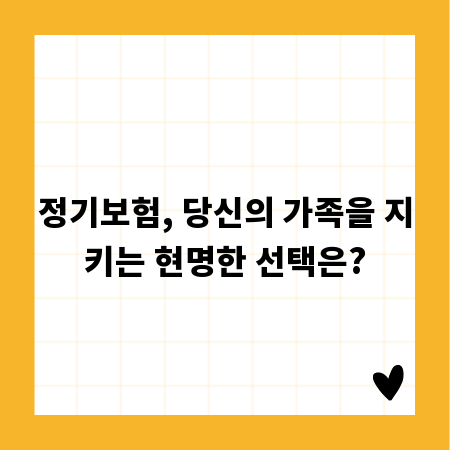 정기보험, 당신의 가족을 지키는 현명한 선택은?