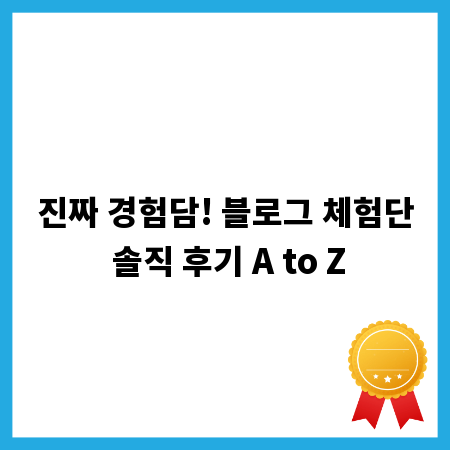 진짜 경험담! 블로그 체험단 솔직 후기 A to Z