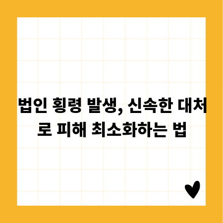 법인 횡령 발생, 신속한 대처로 피해 최소화하는 법