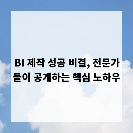 BI 제작 성공 비결, 전문가들이 공개하는 핵심 노하우