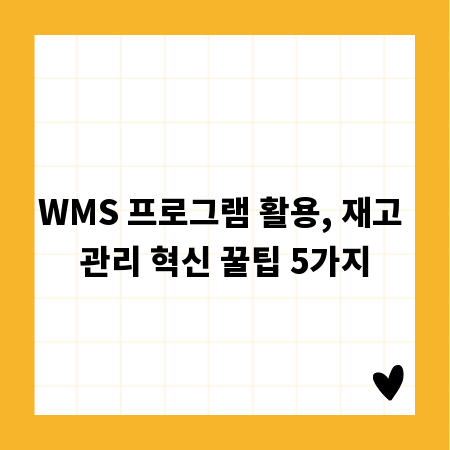 WMS 프로그램 활용, 재고 관리 혁신 꿀팁 5가지