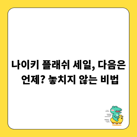 나이키 플래쉬 세일, 다음은 언제? 놓치지 않는 비법