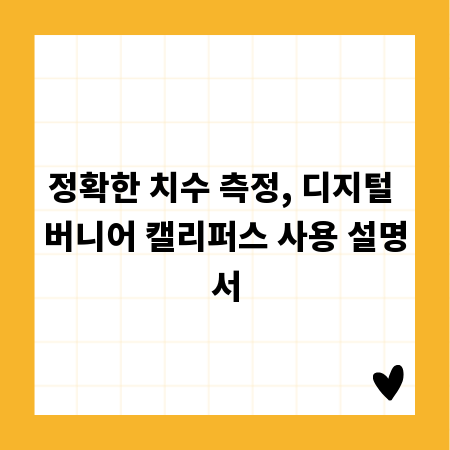 정확한 치수 측정, 디지털 버니어 캘리퍼스 사용 설명서