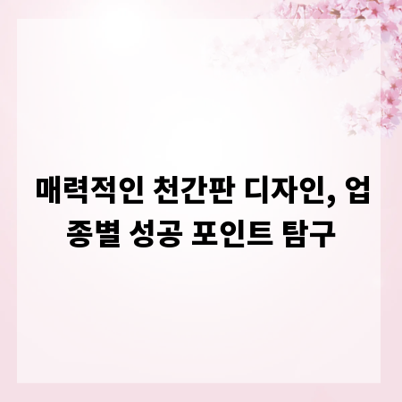 매력적인 천간판 디자인, 업종별 성공 포인트 탐구
