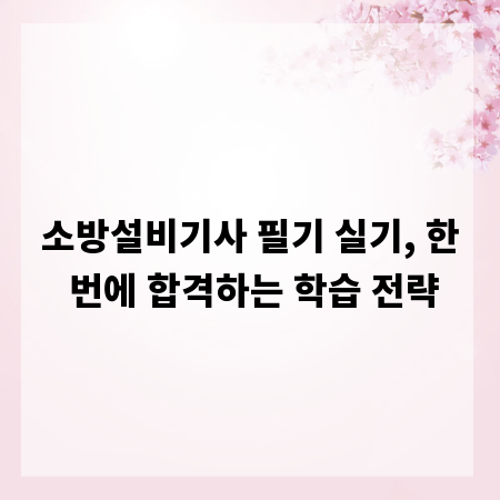 소방설비기사 필기 실기, 한 번에 합격하는 학습 전략