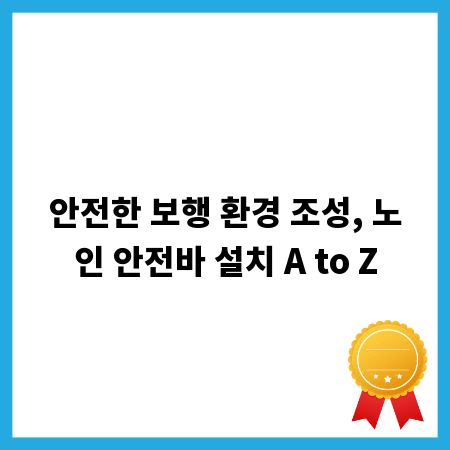 안전한 보행 환경 조성, 노인 안전바 설치 A to Z