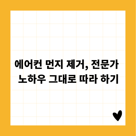 에어컨 먼지 제거, 전문가 노하우 그대로 따라 하기