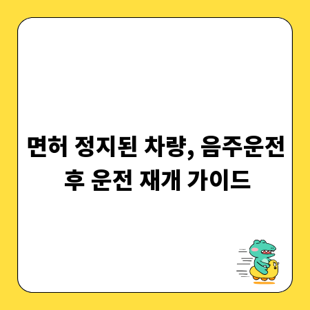 면허 정지된 차량, 음주운전 후 운전 재개 가이드