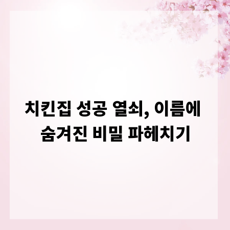 치킨집 성공 열쇠, 이름에 숨겨진 비밀 파헤치기