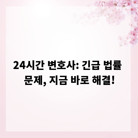 24시간 변호사: 긴급 법률 문제, 지금 바로 해결!
