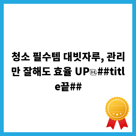 청소 필수템 대빗자루, 관리만 잘해도 효율 UP
##title끝##