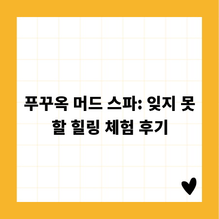푸꾸옥 머드 스파: 잊지 못할 힐링 체험 후기