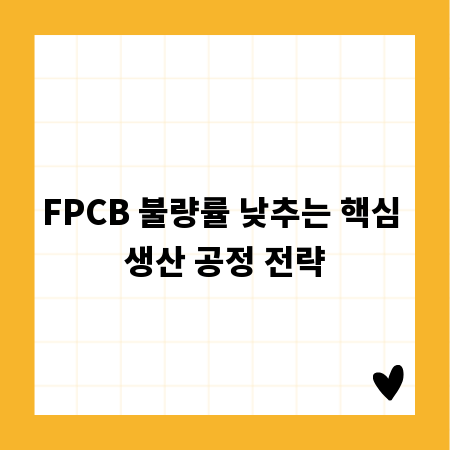 FPCB 불량률 낮추는 핵심 생산 공정 전략