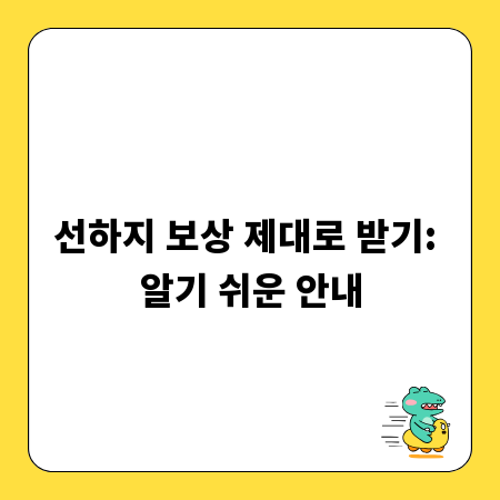 선하지 보상 제대로 받기: 알기 쉬운 안내