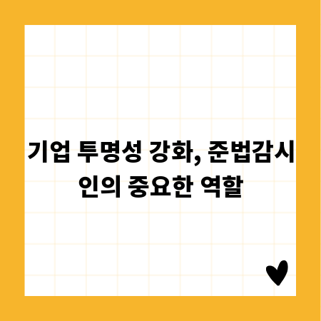 기업 투명성 강화, 준법감시인의 중요한 역할