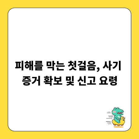 피해를 막는 첫걸음, 사기 증거 확보 및 신고 요령