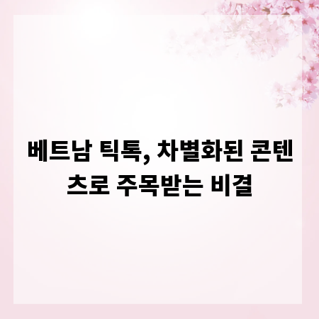 베트남 틱톡, 차별화된 콘텐츠로 주목받는 비결
